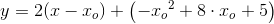y=2(x-x_o)+\left (-{x_{o}}^{2}+8\cdot x_o+5 \right )