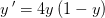 y{\, }'=4y\left (1-y \right )