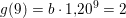 \small g(9)=b\cdot 1{,}20^9=2