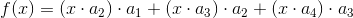 f(x)=(x\cdot a_2)\cdot a_1+(x\cdot a_3)\cdot a_2+(x\cdot a_4)\cdot a_3