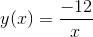 y(x)=\frac{-12}{x}