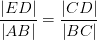 \frac{\left | ED \right |}{\left | AB \right |}=\frac{\left | CD \right |}{\left | BC \right |}