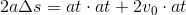 2a\Delta s=at\cdot at+2v_0\cdot at
