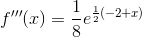 f'''(x)=\frac{1}{8}e^{\frac{1}{2}(-2+x)}