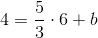 4=\frac{5}{3}\cdot 6+b