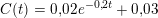\small C(t)=0{,}02 e^{-0{,}2t}+0{,}03