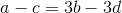 a-c=3b-3d