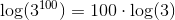 \log(3^{100})=100 \cdot \log(3)