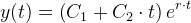 y(t)=\left ( C_1+C_2\cdot t \right )e^{r\cdot t}