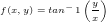 \tiny f(x,y)=tan^-1\left ( \frac{y}{x} \right )