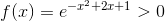 f(x)=e^{-x^2+2x+1} > 0