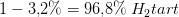 1-3{,}2\% =96{,}8\%\; H_2tart