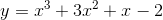 y = x^{3} + 3x^{2} + x -2
