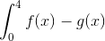 \int_{0}^{4}f(x)-g(x)