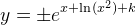 y=\pm e^{x+\ln(x^2)+k}