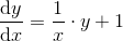 \frac{\mathrm{d} y}{\mathrm{d} x}=\frac{1}{x}\cdot y+1