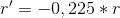 r'=-0,225*r