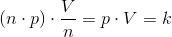 (n\cdot p)\cdot \frac{V}{n}=p\cdot V=k