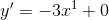 y'= -3x^{1}+0