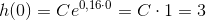 h(0)=Ce^{0{,}16\cdot 0}=C\cdot 1=3
