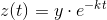 z(t)=y\cdot e^{-kt}