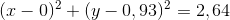 (x-0)^2+(y-0,93)^2=2,64