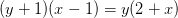 (y+1)(x-1)=y(2+x)