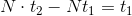 N\cdot t_2-Nt_1=t_1