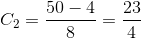 C_2=\frac{50-4}{8}=\frac{23}{4}