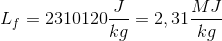 L_{f}=2310120 \frac{J}{kg}=2,31 \frac{MJ}{kg}