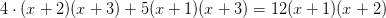 4\cdot (x+2)(x+3)+5(x+1)(x+3)=12(x+1)(x+2)