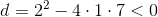 d=2^2-4\cdot 1\cdot 7<0
