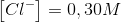 \left [ Cl^{-} \right ]=0,30 M