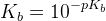 K_{b}=10^{-pK_b}