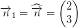 \overrightarrow{n}_1=\widehat{\overrightarrow{n}}=\begin{pmatrix} 2\\3 \end{pmatrix}