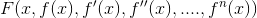 F(x,f(x),f'(x), f''(x), ...., f^{n}(x))