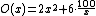 \small O(x)=2x^2+6\cdot \frac{100}{x}