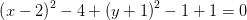 \left (x-2 \right )^2-4+\left (y+1\right )^2-1+1=0