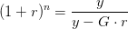 (1+r)^{n}=\frac{y}{y-G\cdot r}
