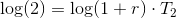 \log(2)=\log(1+r)\cdot T_2