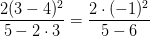 \frac{2(3-4)^2}{5-2\cdot 3}=\frac{2\cdot (-1)^2}{5-6}