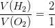 \frac{V(H_2)}{V(O_2)}=\frac{2}{1}