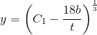 y=\left ( C_1-\frac{18b}{t} \right )^{\frac{1}{3}}