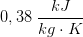 0,38\; \frac{kJ}{kg\cdot K}
