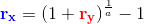 \mathbf{\color{Blue} r_x}=(1+\mathbf{\color{Red} r_y})^{\frac{1}{a}}-1