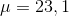 \mu =23,1