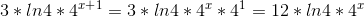 3*ln4*4^x^+^1=3*ln4*4^x*4^1=12*ln4*4^x