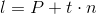 l=P+t\cdot{n}