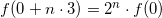 \small \small f(0+n\cdot 3)=2^{n}\cdot f(0)