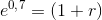 e^{0{,}7}=(1+r)